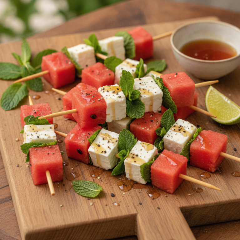 Juicy Watermelon and Feta Skewers: Refreshingly Delicious Bites You Can’t Resist!