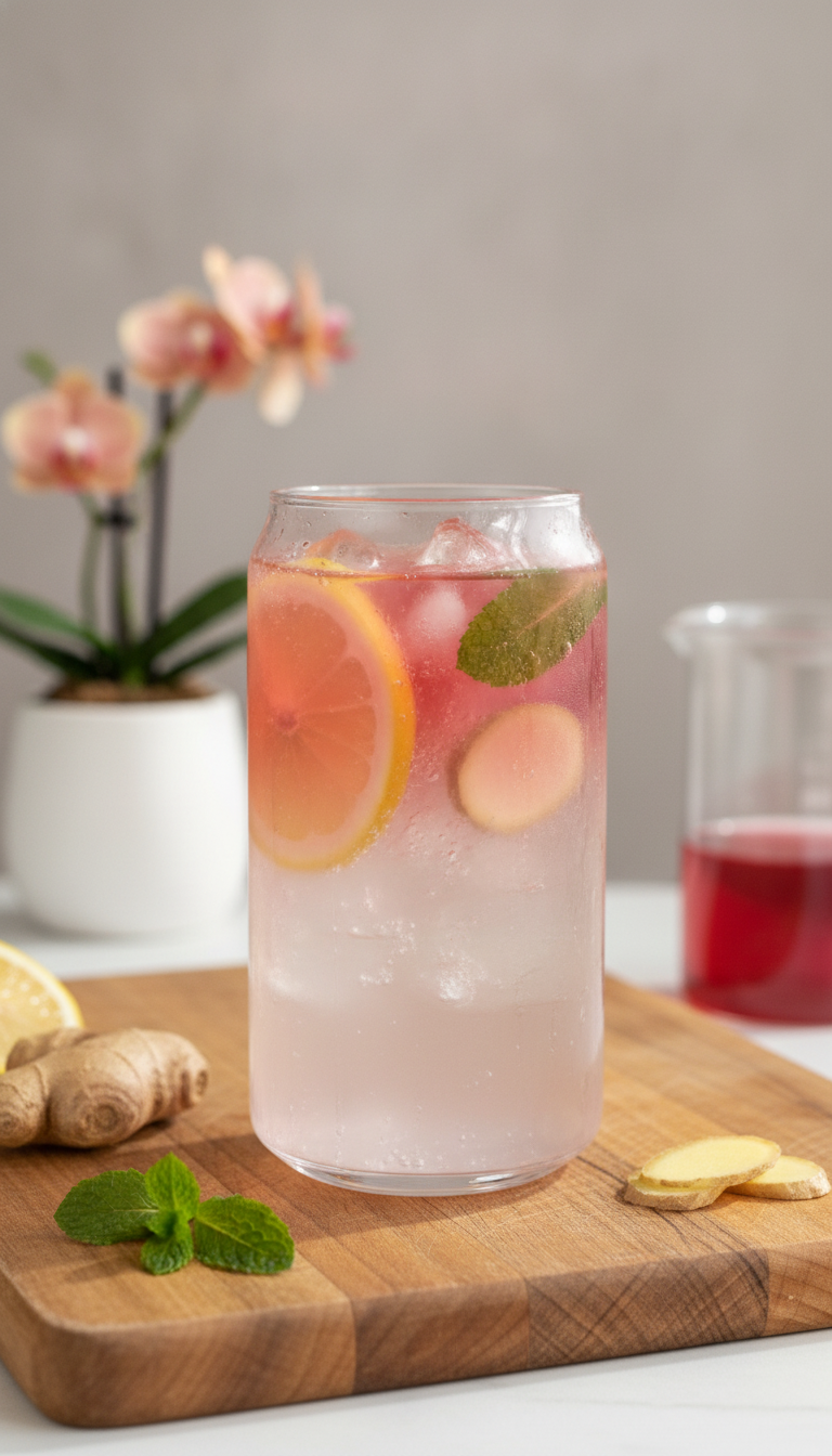Guilt-Free Indulgence: Sugar-Free Ginger and Lemon Sparkler for a Refreshing Boost!