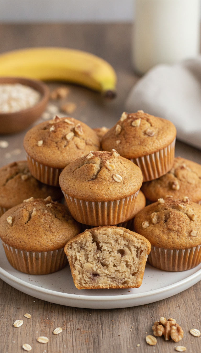Muffins de banana sem açúcar: A receita saudável que conquistou os apaixonados por doces!