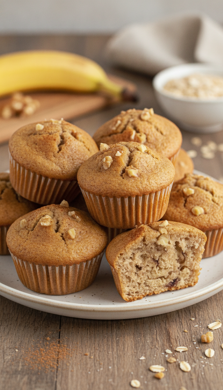 Muffins de banana sem açúcar: A receita saudável que conquistou os apaixonados por doces!