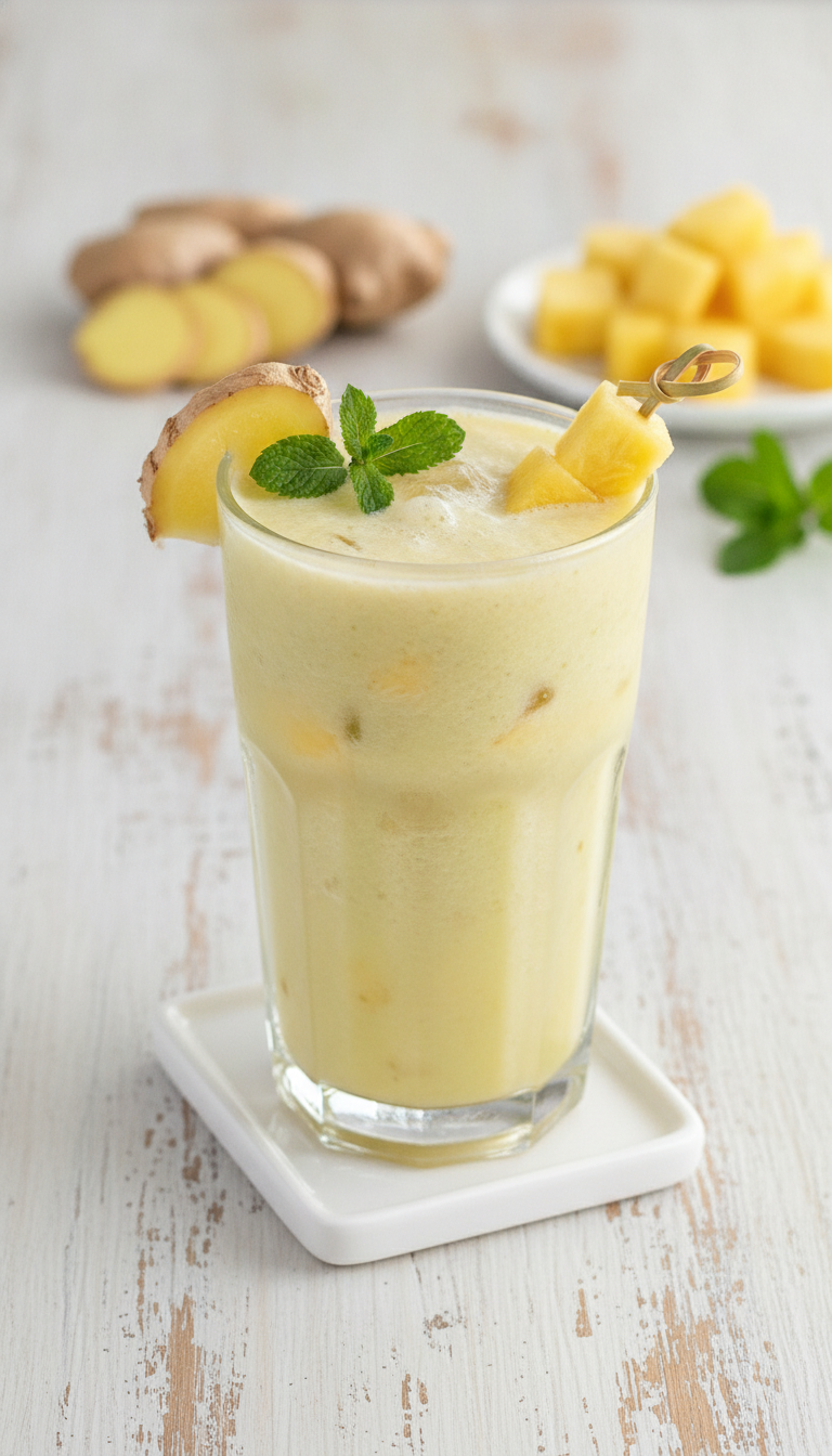 Smoothie termogênico: O segredo refrescante de abacaxi e gengibre para acelerar seu metabolismo!