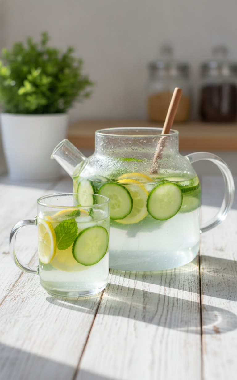 Chá Detox de Limão e Pepino: Sua Dose de Frescor e Leveza para Desintoxicar o Corpo em Minutos!